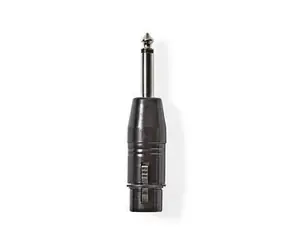Nedis XLR-Adapter schwarz / XLR 3-pol Stecker / 6,35 mm Klinke / vernickelt 