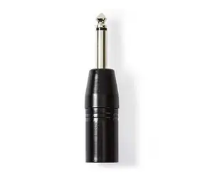 Nedis XLR-Adapter schwarz / XLR 3-pol Stecker / 6,35 mm Klinke / vernickelt 