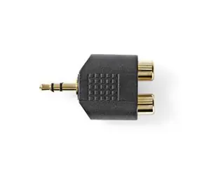 Nedis Stereo-Audioadapter Klinke 3,5 mm (M) - 2x Cinch (F) 10 Stück schwarz 