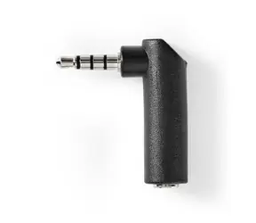 Nedis Stereo-Audio-Adapter 3,5 mm Klinke (M) - 3,5 mm Klinke (F) 10 Stück schwarz / 90° gewinkelt / vernickelt 