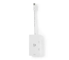 Nedis Adapter Mini DisplayPort (M) - DVI-D 24+1 (F) - VGA (F) - HDMI (F) weiß / vernickelt 