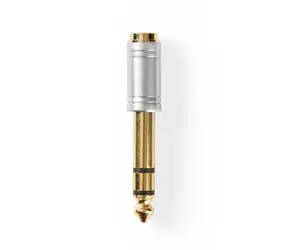 Nedis Stereo-Audio-Adapter 6,35 mm Klinke (M) - 3,5 mm Klinke (F) silber / vergoldet 