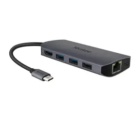 YENKEE YTC 081 Multiport Hub / Dockingstation / 2x USB-A 3.0 / 1x USB-A 2.0 / 1x USB-C / 1x HDMI / 1x RJ-45 / Micro SD