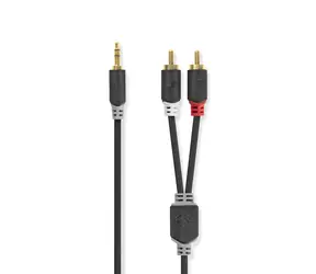 Nedis Stereo-Audiokabel Klinke 3,5 mm (M) - 2x Cinch (M) 1,00 m schwarz 