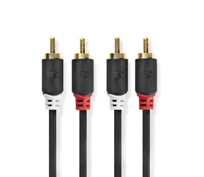 Nedis Stereo-Audiokabel 2x RCA (M) - 2x RCA (M) 5,00 m schwarz