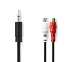 Nedis Stereo-Audiokabel Klinke 3,5 mm (M) - 2x Cinch (F) 0,20 m schwarz
