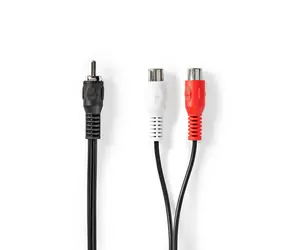 Nedis Subwoofer-Kabel RCA (M) - 2x RCA (F) 0,20 m Schwarz
