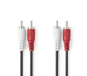 Nedis Stereo-Audiokabel 2x RCA (M) - 2x RCA (M) 10,0 m schwarz