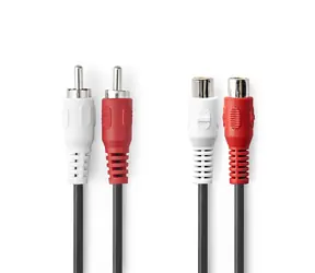 Nedis Stereo-Audiokabel 2x RCA (M) - 2x RCA (F) 5,00 m schwarz 
