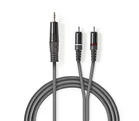 Nedis Stereo-Audiokabel 3,5 mm Klinke (M) - 2x Cinch (M) 3,00 m Dunkelgrau