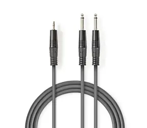 Nedis Stereo Audiokabel 2x 6,35 mm Klinke (M) - 3,5 mm Klinke (M) 3,00 m dunkelgrau