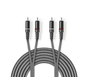 Nedis Stereo-Audiokabel 2x RCA (M) - 2x RCA (M) 5,00 m Dunkelgrau
