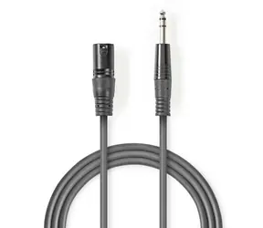 Nedis Symmetrisches Audiokabel XLR 3-polig (M) - 6,35 mm Klinke (M) 5,00 m Dunkelgrau 