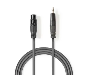 Nedis Symmetrisches Audiokabel XLR 3-polig (F) - 3,5 mm Klinke (M) 1,00 m Dunkelgrau