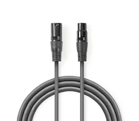 Nedis DMX-Reduktionskabel XLR 3-pol. (M) - XLR 3-pol. (F) 15,0 m Dunkelgrau