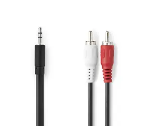 Nedis Stereo-Audiokabel Klinke 3,5 mm (M) - 2x Cinch (M) 3,00 m schwarz