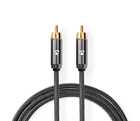 Nedis Subwoofer-Kabel RCA (M) - RCA (M) 3,00 m Grau 