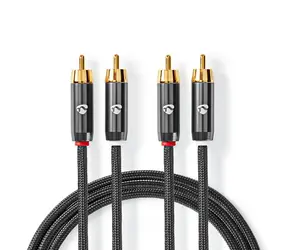 Nedis Stereo-Audiokabel 2x RCA (M) - 2x RCA (M) 1,00 m grau 