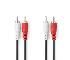 Nedis Stereo-Audiokabel 2x RCA (M) - 2x RCA (M) 1,50 m schwarz 