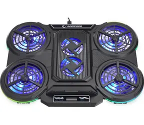 Rampage PROTE R6 grau / Kühlpad / für Laptops 10 - 17" / 6x Lüfter / Handyständer / RGB