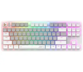 Dark Project ALU87 Onionite weiß / mechanische Gaming-Tastatur / G3Ms Amber / USB / US-Layout 