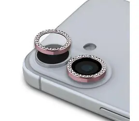 Guess FIXED Glitter Lens Protector für iPhone 16/16 PLUS Pink