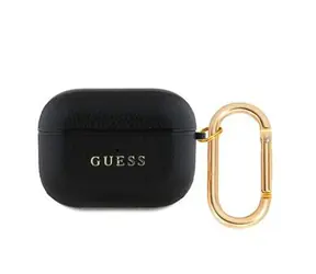 Guess PU Grained Classic Logo Case für AirPods Pro Schwarz