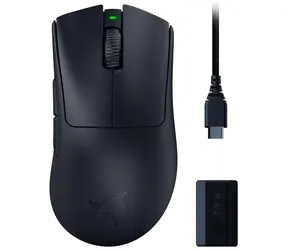 Razer DeathAdder V3 Pro + HyperPolling Wireless Dongle / Kabellose Gaming-Maus / optisch / 30000DPI / 2,4GHz / 5 Tasten