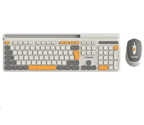 Canyon CNS-HSETW5BG-CS beige / kabelloses SET CS Tastatur + optische Maus / 2,4 Ghz / 105 Tasten / CZ/SK