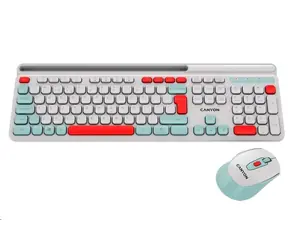 Canyon CNS-HSETW5WT-CS weiß / kabelloses SET CS Tastatur + optische Maus / 2,4 Ghz / 105 Tasten / CZ/SK