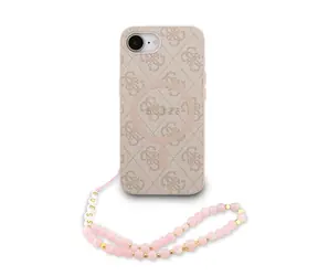 Guess PU-Leder 4G Farbiges Ringband MagSafe Back Cover für iPhone 16e Pink