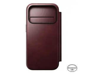 Nomad Modern Leather Folio Case für Apple iPhone 17 Pro Burgunderrot (Horween)