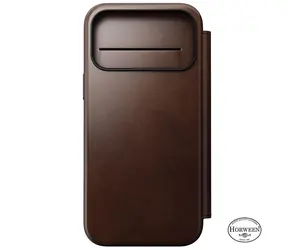 Nomad Modern Leather Folio Case für Apple iPhone 17 Pro Max rustikales Braun (Horween)