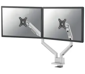 Neomounts DS70-250SL2 silber / Tischhalterung für zwei Monitore / 17-32" / schwenkbar / VESA 75x75 - 100x100 / Tragkraft 18 kg 