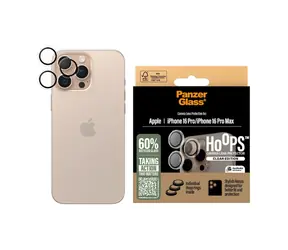 PanzerGlass Hoops - Transparente Schutzringe für Kameralinsen des Apple iPhone 16 Pro/15 Pro/16 Pro Max/15 Pro Max