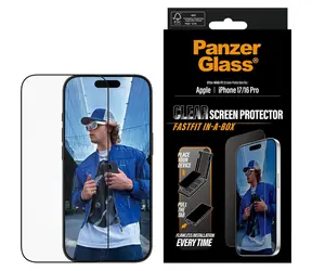 PanzerGlass Apple iPhone 17/16 Pro mit staubfreier Applikationsbox