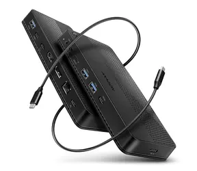 Ausgepackt - Axagon HMC-U4, USB4 40 Gbit/s Dock, 3x USB-A, 2x USB-C, HDMI & DP 8K/30 Hz, RJ-45, SD/mSD, Audio, PD 100 W, USB-C-Kabel 80 cm / ausgepackt