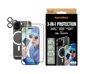 PanzerGlass Bundle 3in1 iPhone 16 Pro 6,3" D3O Hardcase + Screen Protector UWF + Objektiv B1292+2862+1284