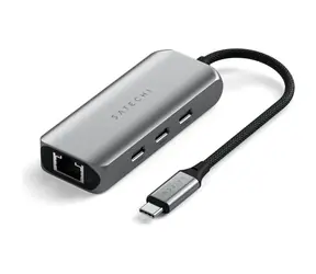 Satechi 4-in-1 USB-C-Hub, grau / 3x USB-C / RJ45