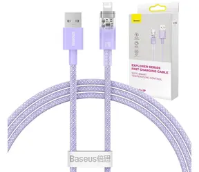 Baseus CATS010005 Schnellladekabel USB-A auf Lightning Explorer Serie 1 m 2,4 A lila