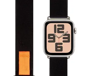 Obal:Me Textilarmband für Apple Watch 42-49 mm ML Schwarz/Orange