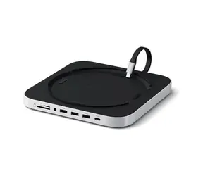 Satechi USB-C Stand-Hub für Apple Mac Mini/Studio, silber / USB-C / 3x USB-A / 3,5-mm-Klinkenanschluss / microSD / SD / NVMe / M.2 SAT
