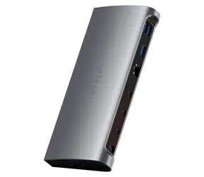 Satechi Thunderbolt 4 Dock grau / 4X USB-C / 4X USB-A / RJ45 / 3,5-mm-Klinkenanschluss / SD / DC / PD 96W