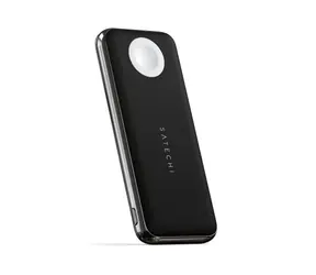 Satechi Quatro Wireless grau / kabellose Powerbank / Puck für Apple Watch / USB-C / USB-A / Qi / 10000 mAh / PD
