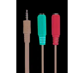 Gembird CCA-417 Audio-3,5-mm-Klinkenadapter (ohne Originalverpackung) / 1x 3,5 mm 4-polig (M) - 2x 3,5 mm 3-polig (F) / 20 cm / ohne Originalverpackung