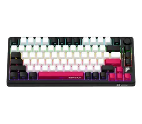 LORGAR KBP7075W (CZ&SK) Schwarz/Rot / Kabellose Gaming-Tastatur 75% / CZ&SK / 2,4 GHz / BT 5.0 / RGB