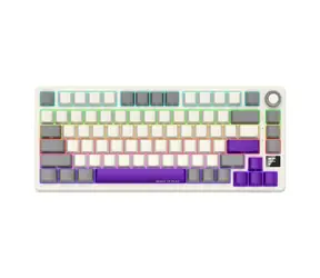 LORGAR KBP7075W (CZ&SK) beige / kabellose Gaming-Tastatur 75% / CZ&SK / 2,4 GHz / BT 5.0 / RGB