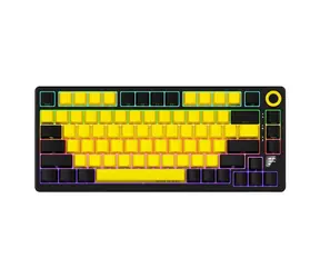 LORGAR KBP7075W (CZ&SK) Schwarz/Gelb / Kabellose Gaming-Tastatur 75% / CZ&SK / 2,4 GHz / BT 5.0 / RGB