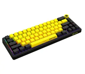 LORGAR KBP70MW (CZ&SK) Schwarz/Gelb / Kabellose Gaming-Tastatur 65% / CZ&SK / 2,4 GHz / BT 5.0 / RGB