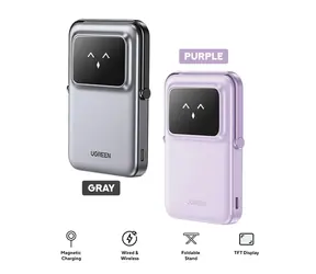 Ugreen Magnetische kabellose Powerbank, lila, externer Akku, 5000 mAh, 20 W